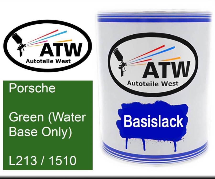 Porsche, Green (Water Base Only), L213 / 1510: 1L Lackdose, von ATW Autoteile West.